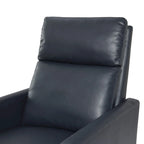 Sillón reclinable de piel sintética marrón pulido/azul noche, 1 plaza