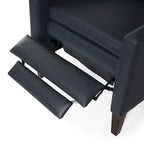 Sillón reclinable de piel sintética marrón pulido/azul noche, 1 plaza