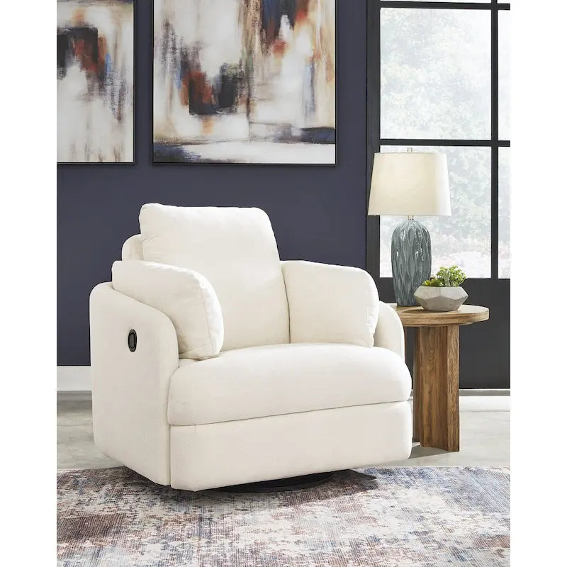 Reclinable giratorio individual beige/azul