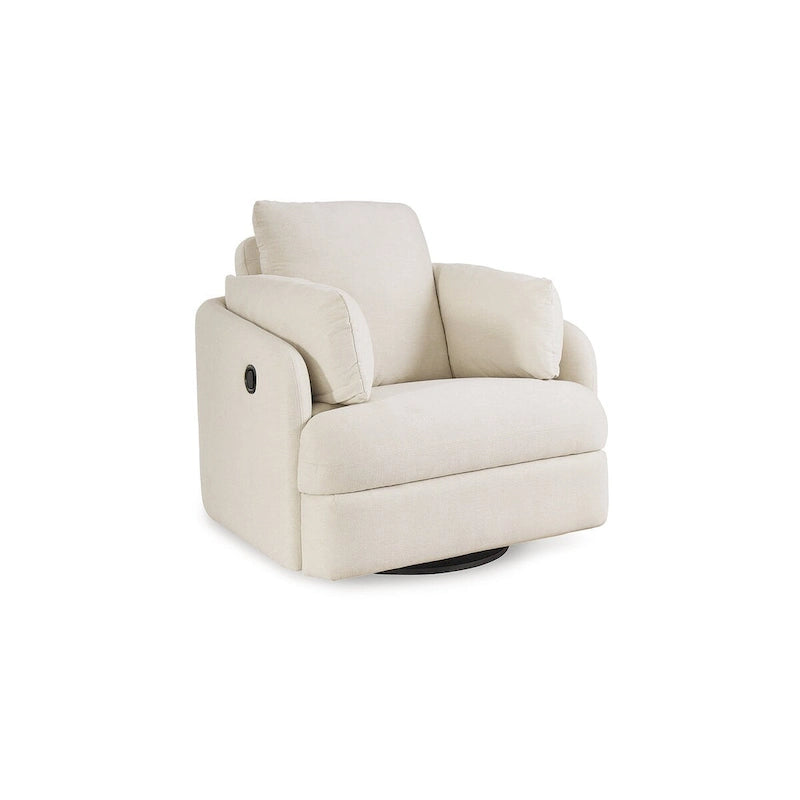 Reclinable giratorio individual beige/azul
