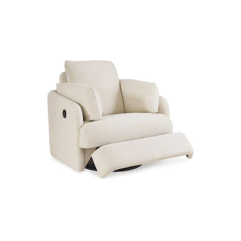 Reclinable giratorio individual beige/azul