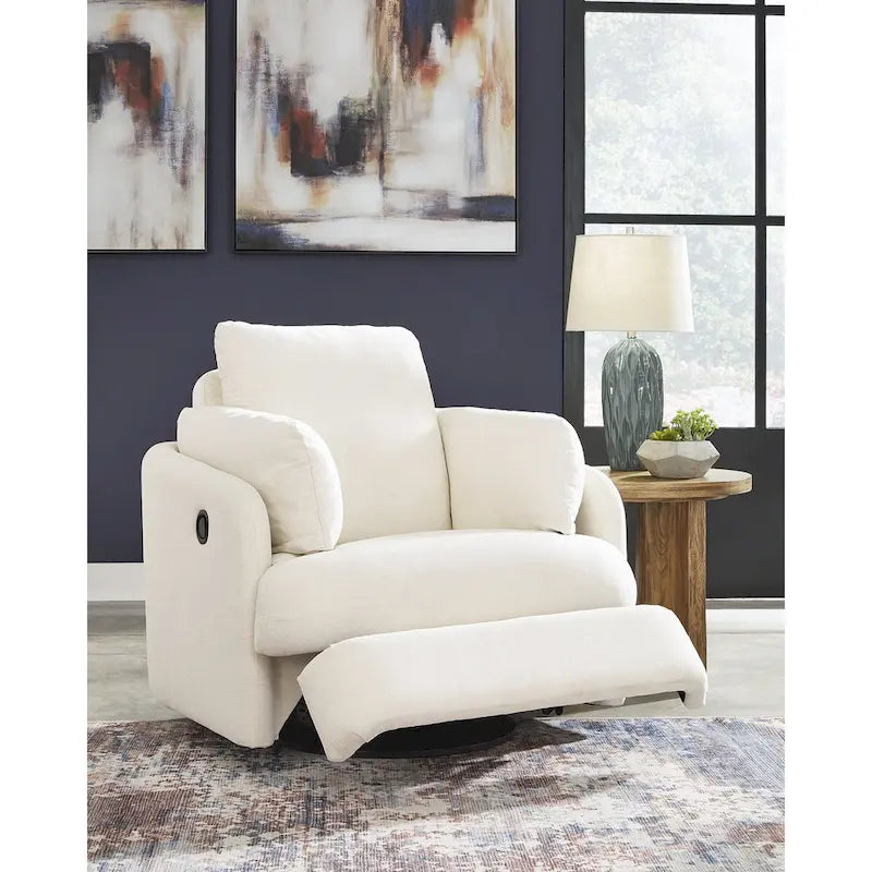 Reclinable giratorio individual beige/azul