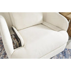 Reclinable giratorio individual beige/azul