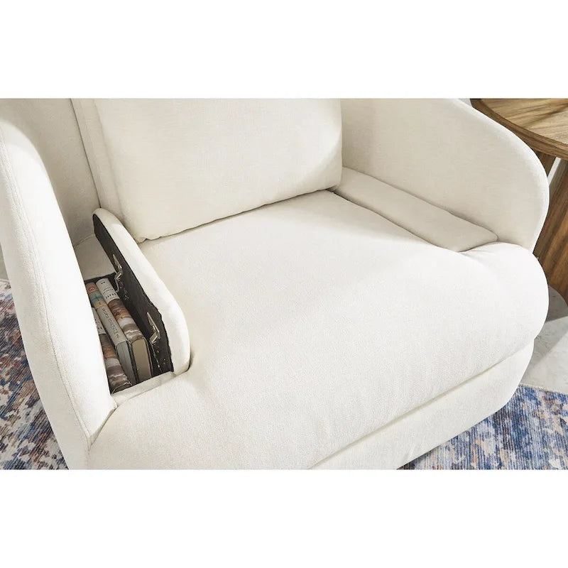 Reclinable giratorio individual beige/azul