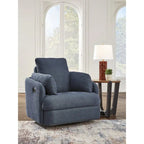 Reclinable giratorio individual beige/azul