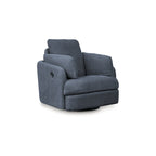 Reclinable giratorio individual beige/azul