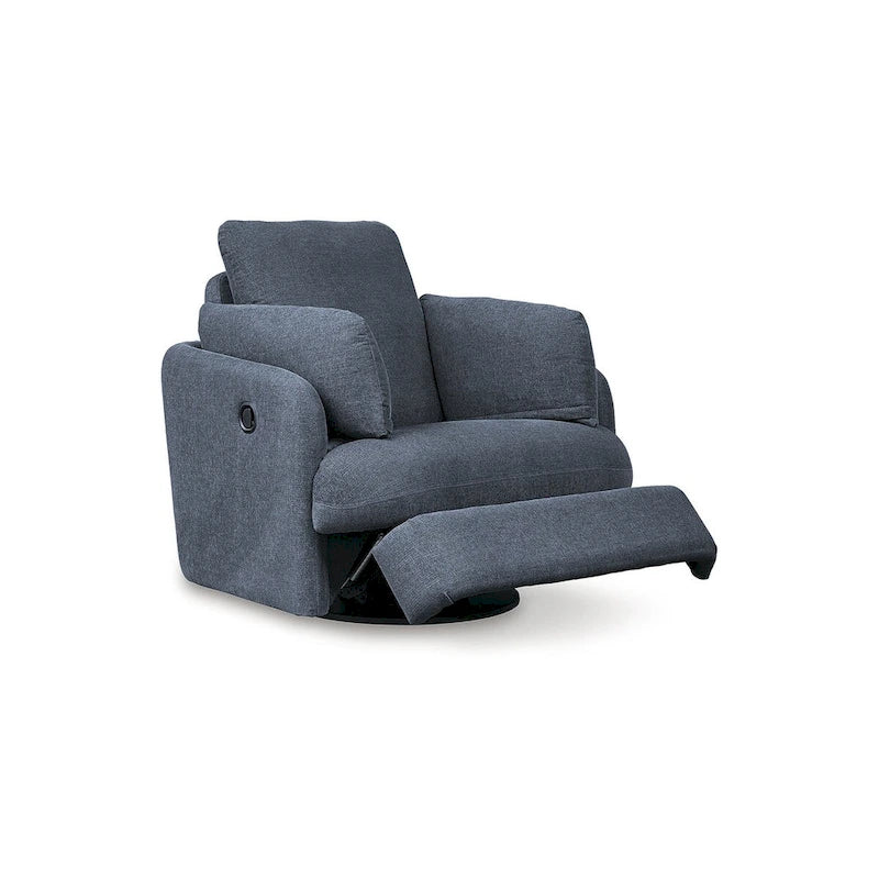 Reclinable giratorio individual beige/azul