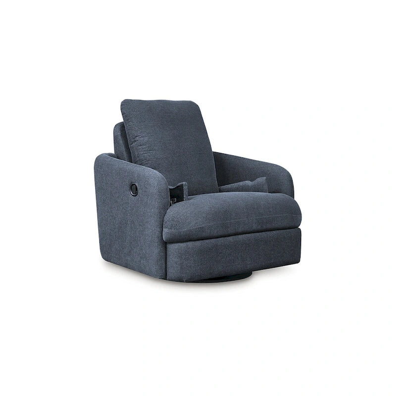 Reclinable giratorio individual beige/azul