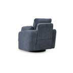 Reclinable giratorio individual beige/azul