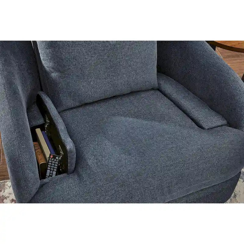 Reclinable giratorio individual beige/azul