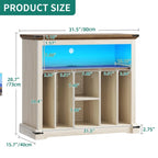Tocadiscos de MDF de Nogal con LED RGB y Carga – 39.9 cm Prof. × 80 cm An. × 72.9 cm Al.