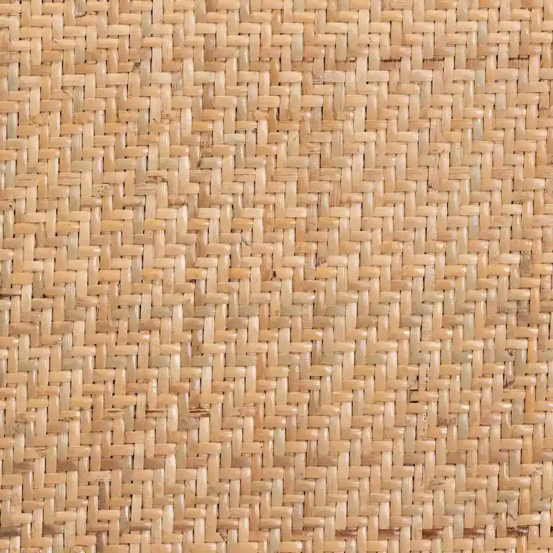 Sillas de comedor de ratán marrón natural, estilo de mediados de siglo, juego de 2