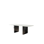 Mesa de comedor rectangular blanca de piedra sinterizada, 6 plazas – 160 cm (L) × 90 cm (An) × 75 cm (Al)