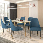 Silla de comedor – Asiento de tela/piel, patas de roble, varios colores, asiento individual
