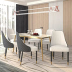 Silla de comedor – Asiento de tela/piel, patas de roble, varios colores, asiento individual