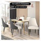 Silla de comedor – Asiento de tela/piel, patas de roble, varios colores, asiento individual