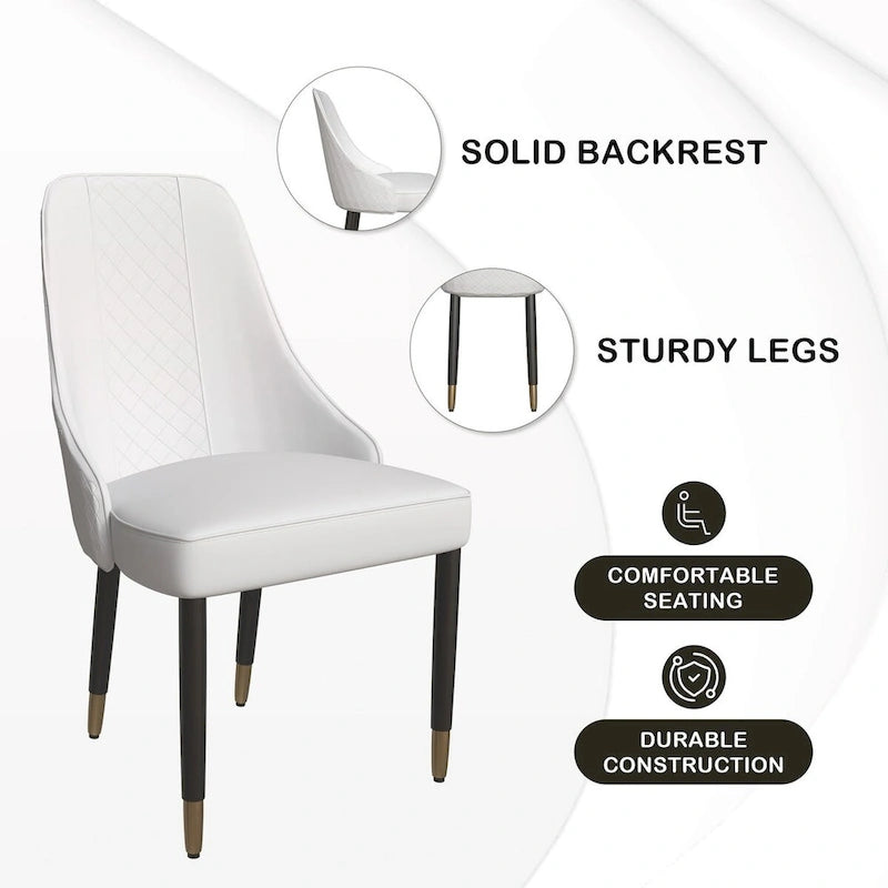 Silla de comedor – Asiento de tela/piel, patas de roble, varios colores, asiento individual