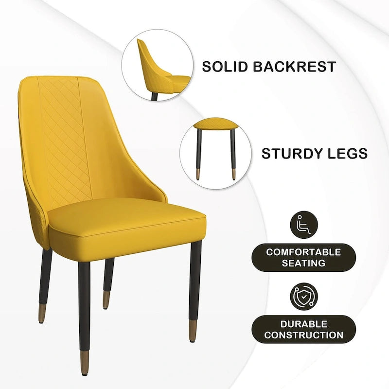 Silla de comedor – Asiento de tela/piel, patas de roble, varios colores, asiento individual
