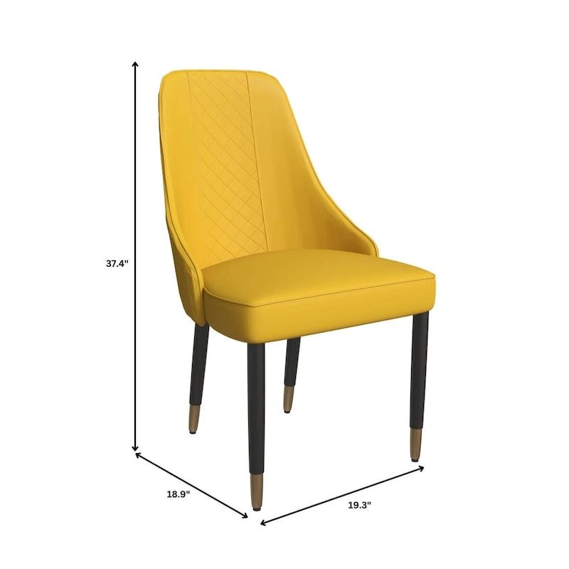Silla de comedor – Asiento de tela/piel, patas de roble, varios colores, asiento individual
