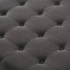 Puf otomano cuadrado de almacenamiento beige / gris oscuro / marrón / negro, con botones, reposapiés para 2 personas y mesa de centro