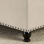 Puf otomano cuadrado de almacenamiento beige / gris oscuro / marrón / negro, con botones, reposapiés para 2 personas y mesa de centro