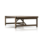 Mesa de centro de madera color marrón siena para 1 a 4 personas