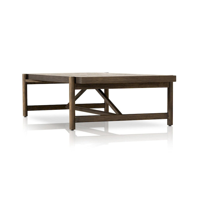 Mesa de centro de madera color marrón siena para 1 a 4 personas