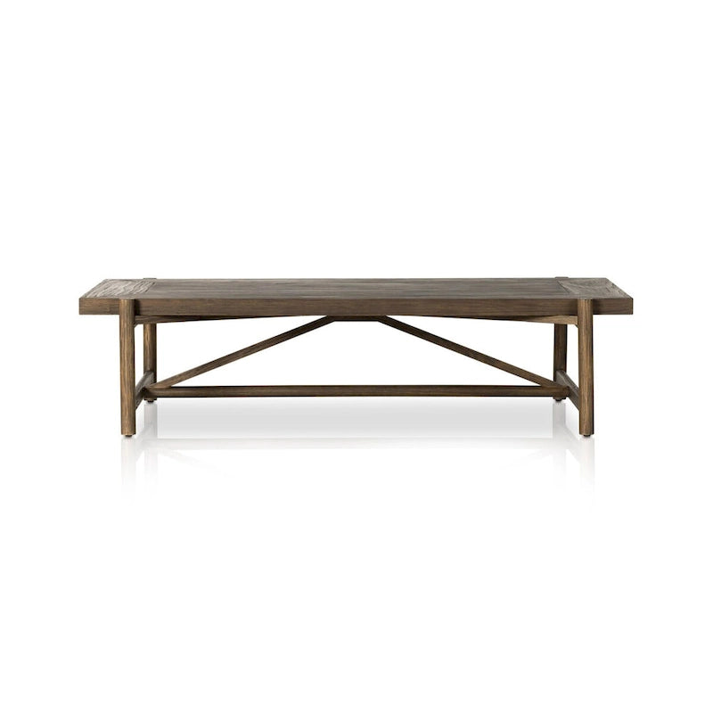 Mesa de centro de madera color marrón siena para 1 a 4 personas