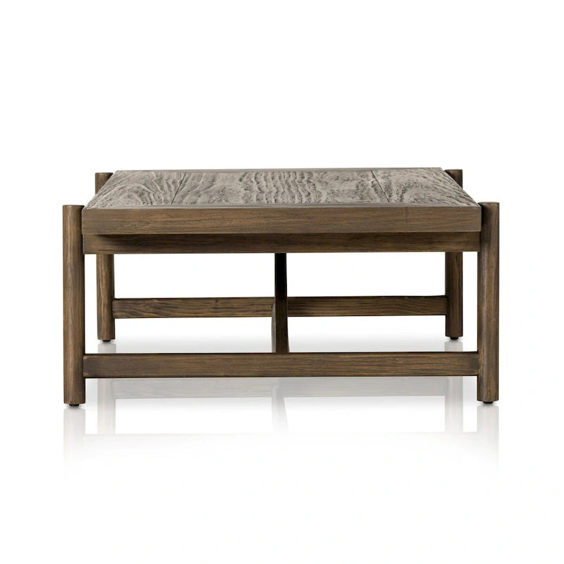 Mesa de centro de madera color marrón siena para 1 a 4 personas