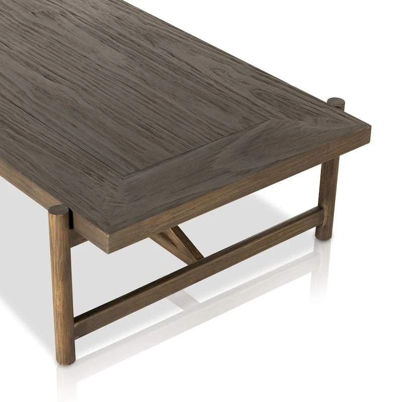 Mesa de centro de madera color marrón siena para 1 a 4 personas