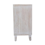 Aparador de madera natural con lavado, 4 puertas, montaje por 1 persona