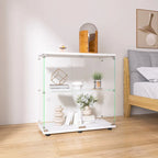 Vitrina de cristal de 2 puertas, 2 estantes, para 1 persona, blanca/negra