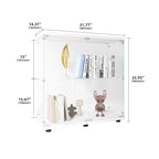 Vitrina de cristal de 2 puertas, 2 estantes, para 1 persona, blanca/negra