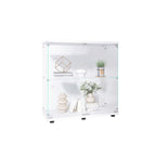 Vitrina de cristal de 2 puertas, 2 estantes, para 1 persona, blanca/negra