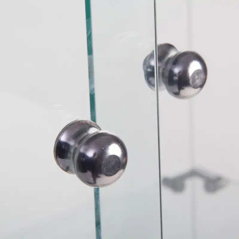 Vitrina de cristal de 2 puertas, 2 estantes, para 1 persona, blanca/negra