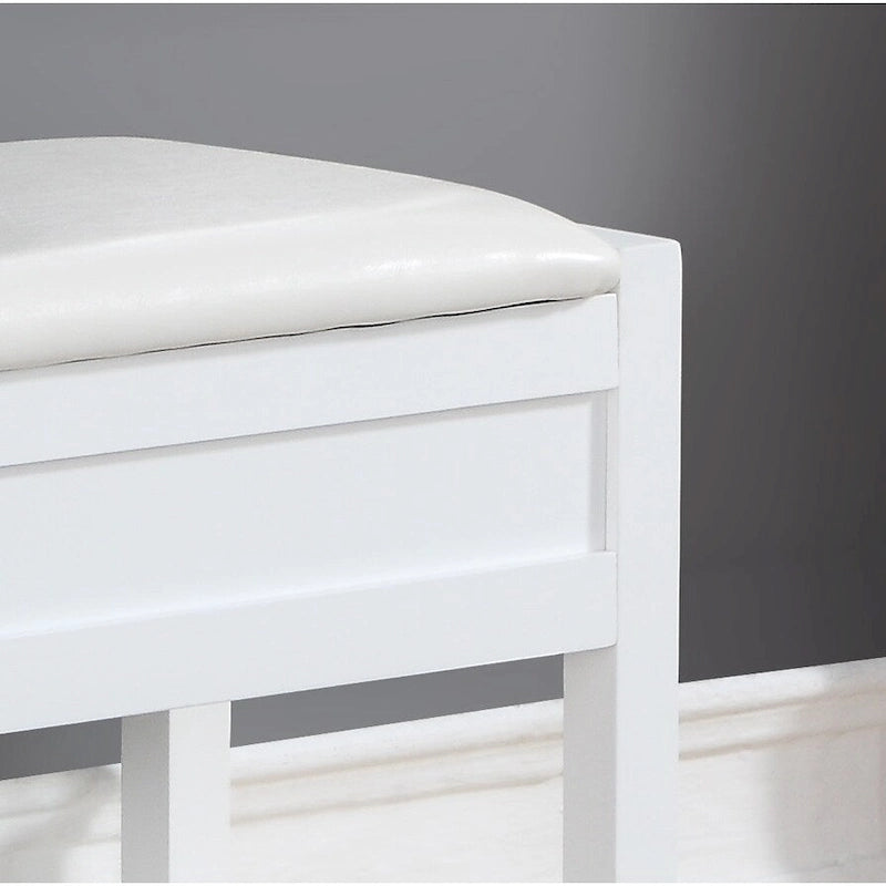 Banco de almacenamiento tapizado blanco/espresso con zapatero, 1 asiento
