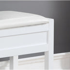 Banco de almacenamiento tapizado blanco/espresso con zapatero, 1 asiento